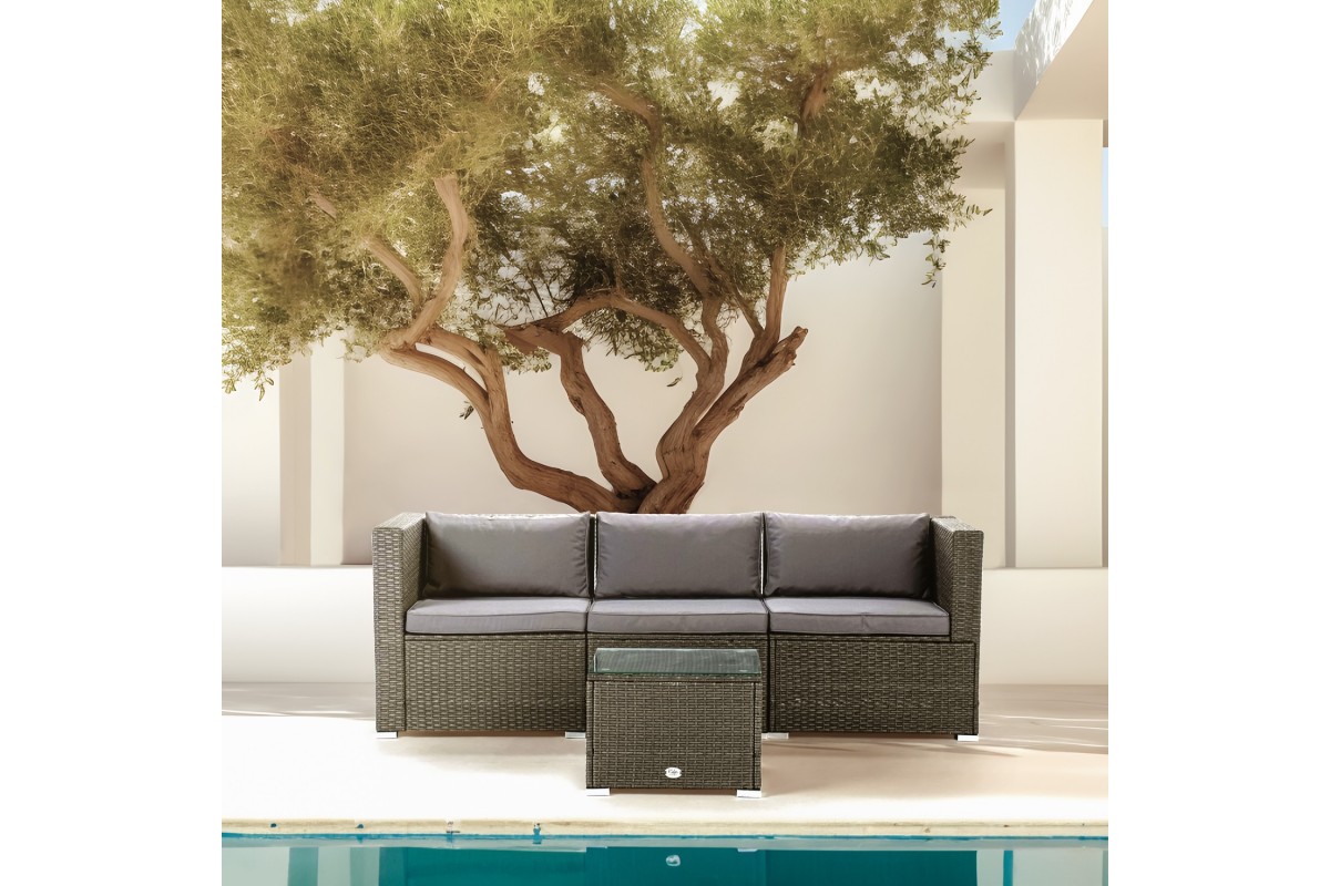 Bahamas Sofá Triple con mesa